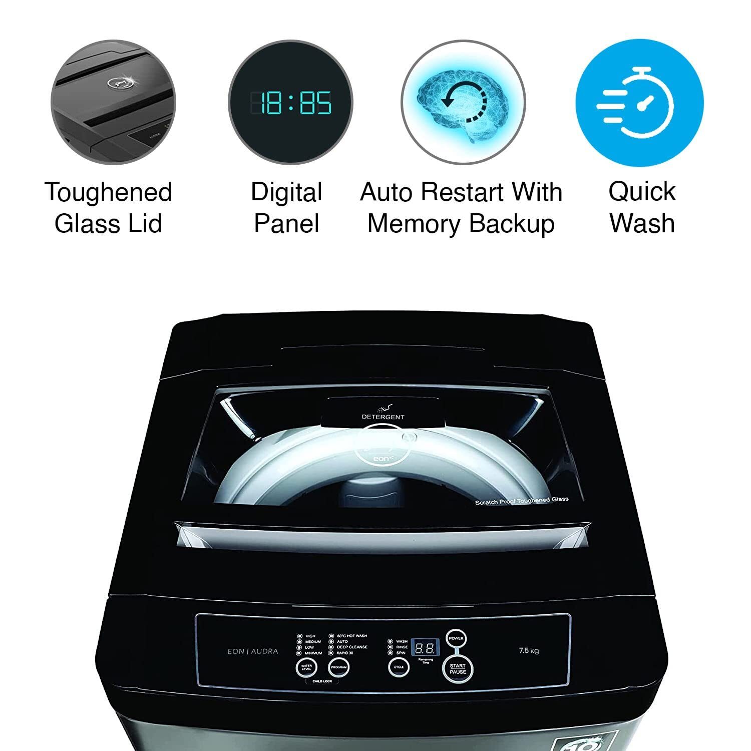 Graphite Grey Fully-automatic Top Loading Washing Machine