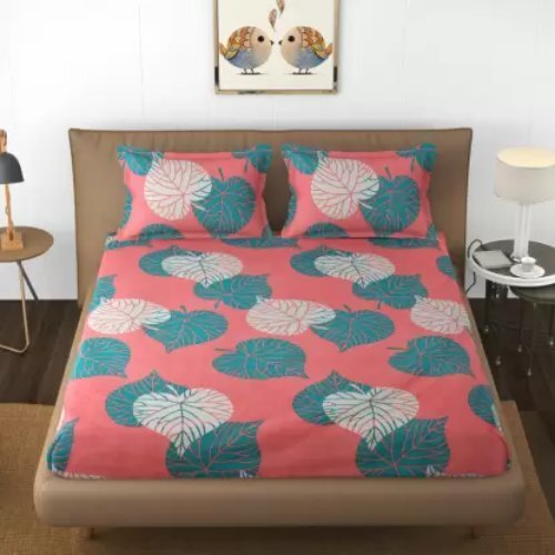 Multi Color Microfiber King Abstract Fitted (Elastic) Bedsheet