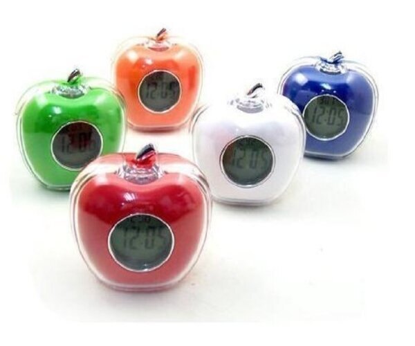 Multicolour Digital Apple Shaped Desktop Clock