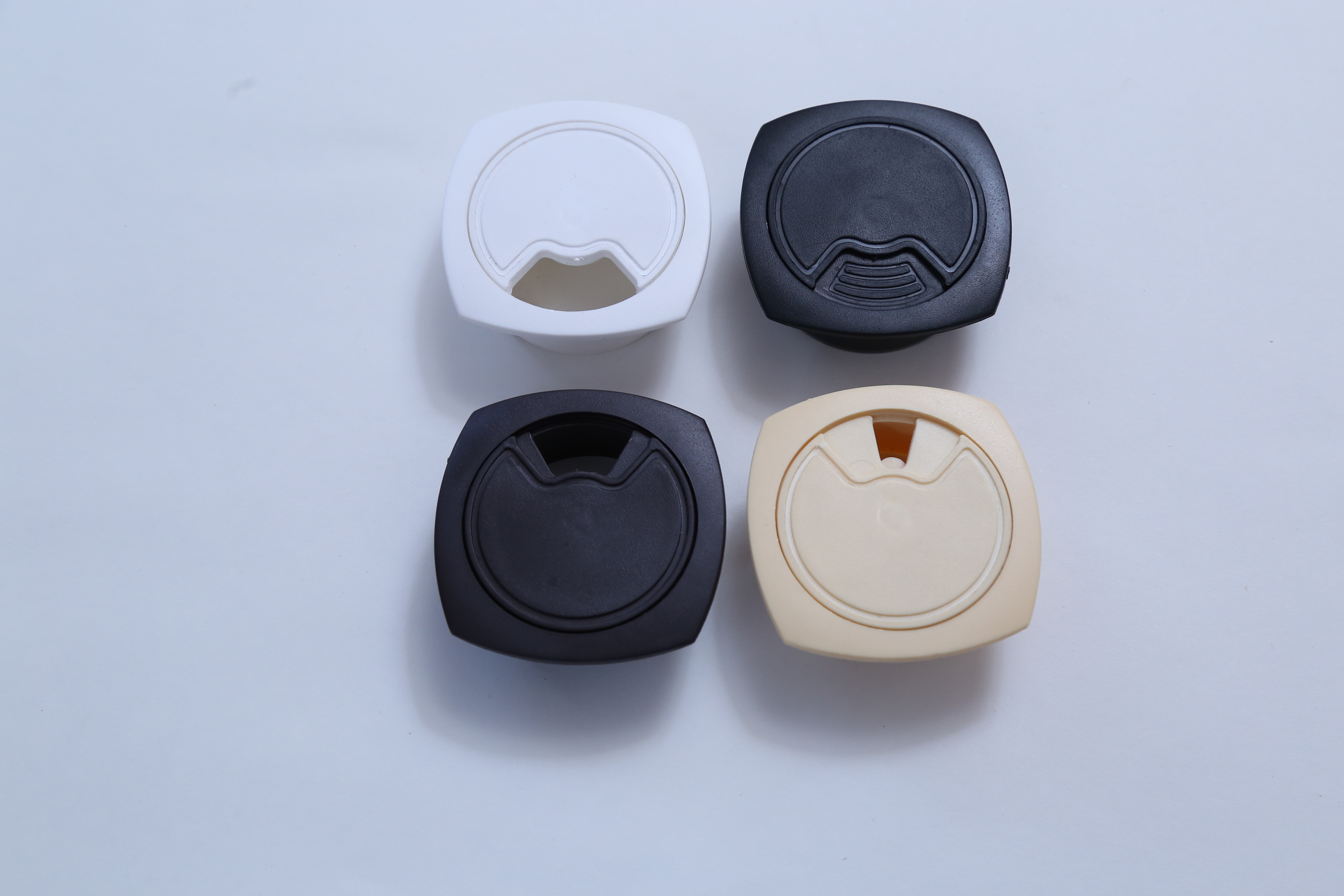 Square Spring - Hips, Rigid, Square Design, Ivory Color | Durable Cable Manager With Liner And Cap For Seamless Cable Organization