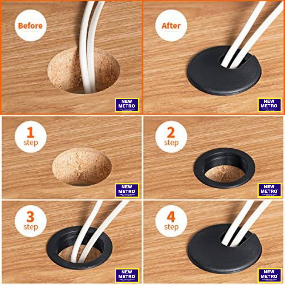 Cable Manager - Hips Material Rigid Design Round Shape Ivory Color | Vibration-absorbing Multi-size Ideal For Electronics In Offices And Hotels