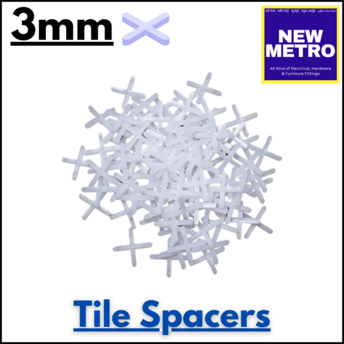 3mm - Plastic Tie Spacer | White Cross Shape for Aesthetically Uniform Tile Joints and Enhanced Grout Bonding in Industrial Applications