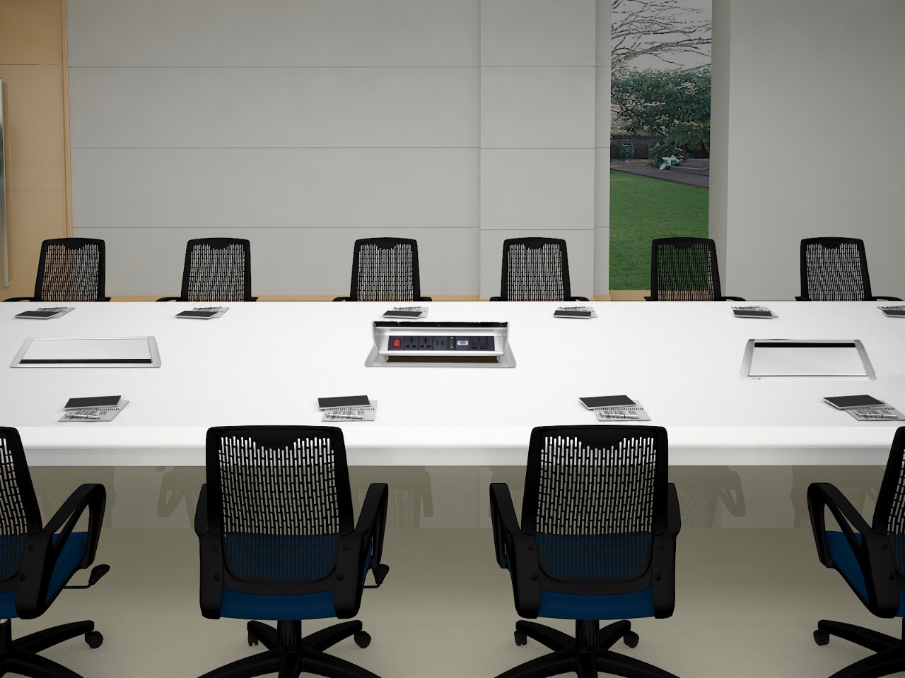 Cable Cubby - Motorized Power Strip With Ip55 Protection | Silver Finish, 2-year Warranty, Ideal For Meeting And Conference Rooms