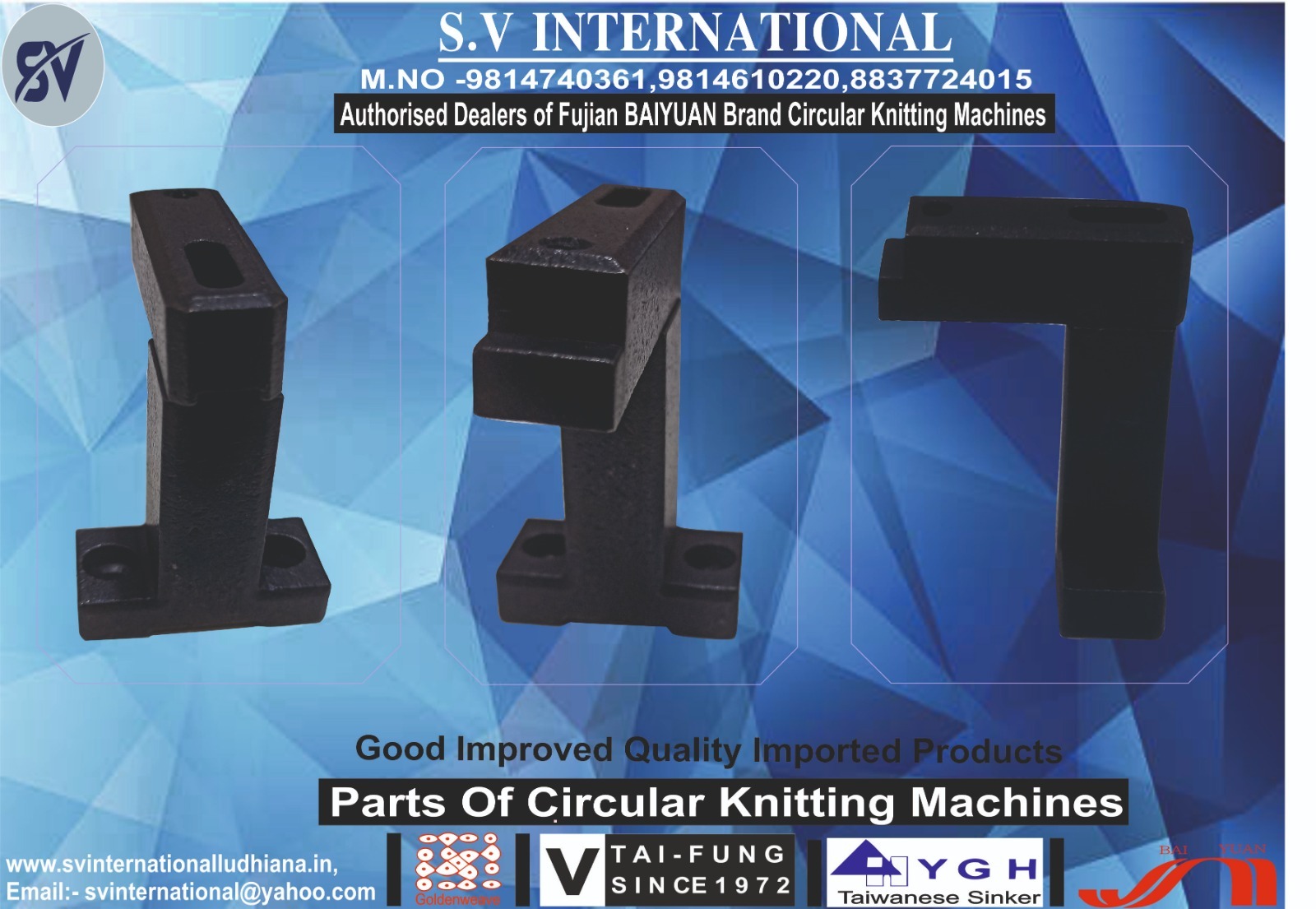 Feeder Ring Brackets - Steel, Various Sizes, Black Finish | Application For Single Jersey And Terry Circular Knitting Machines