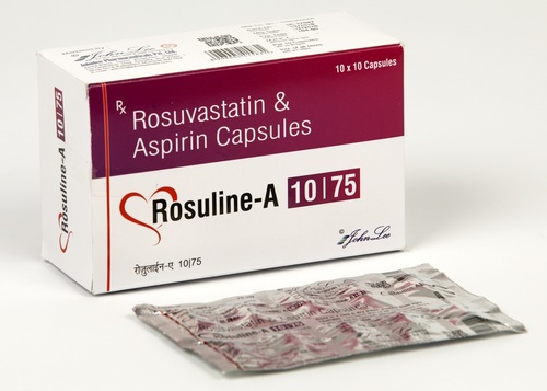 Rosuvastatin Capsules - Rosuvastatin Calcium IP 10MG + Aspirin IP 75MG & Clopidogrel IP 75MG | Supports Heart Health, Reduces Stroke Risk, Aids in Heart Disease Management