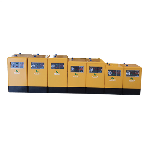 Frozen Compressed Air Dryer - 7.5 to 100 Power Input, Oil Free Lubrication, 32 dB Noise Level, Electric AC Power Source, Custom Size, Yellow Finish | 98% Water Removal Efficiency, Industrial Grade Reliability, Warranty Included