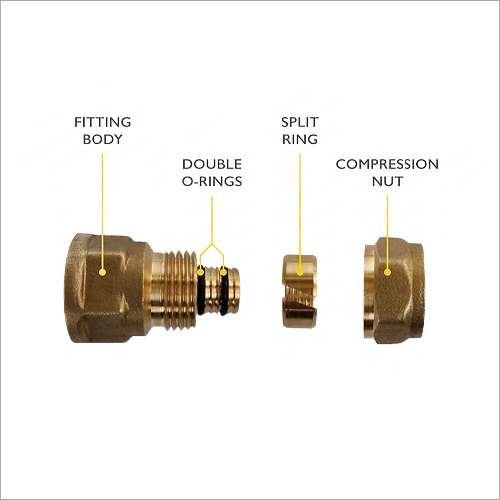 Golden Components Of Brasstite Fitting