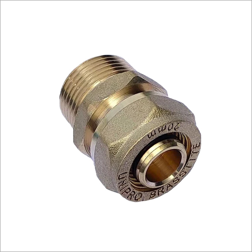 Unipro Brasstite Male Union - Brass, 1 Inch Size, Golden Color | Leak-proof Compression Joint, Suitable For Water, Polished Surface, -20 To +80 A C