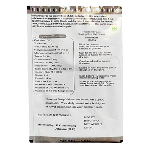 Garlic Powder - Raw Material | Processed For Flavor, Store In Dry Place For Optimal Freshness