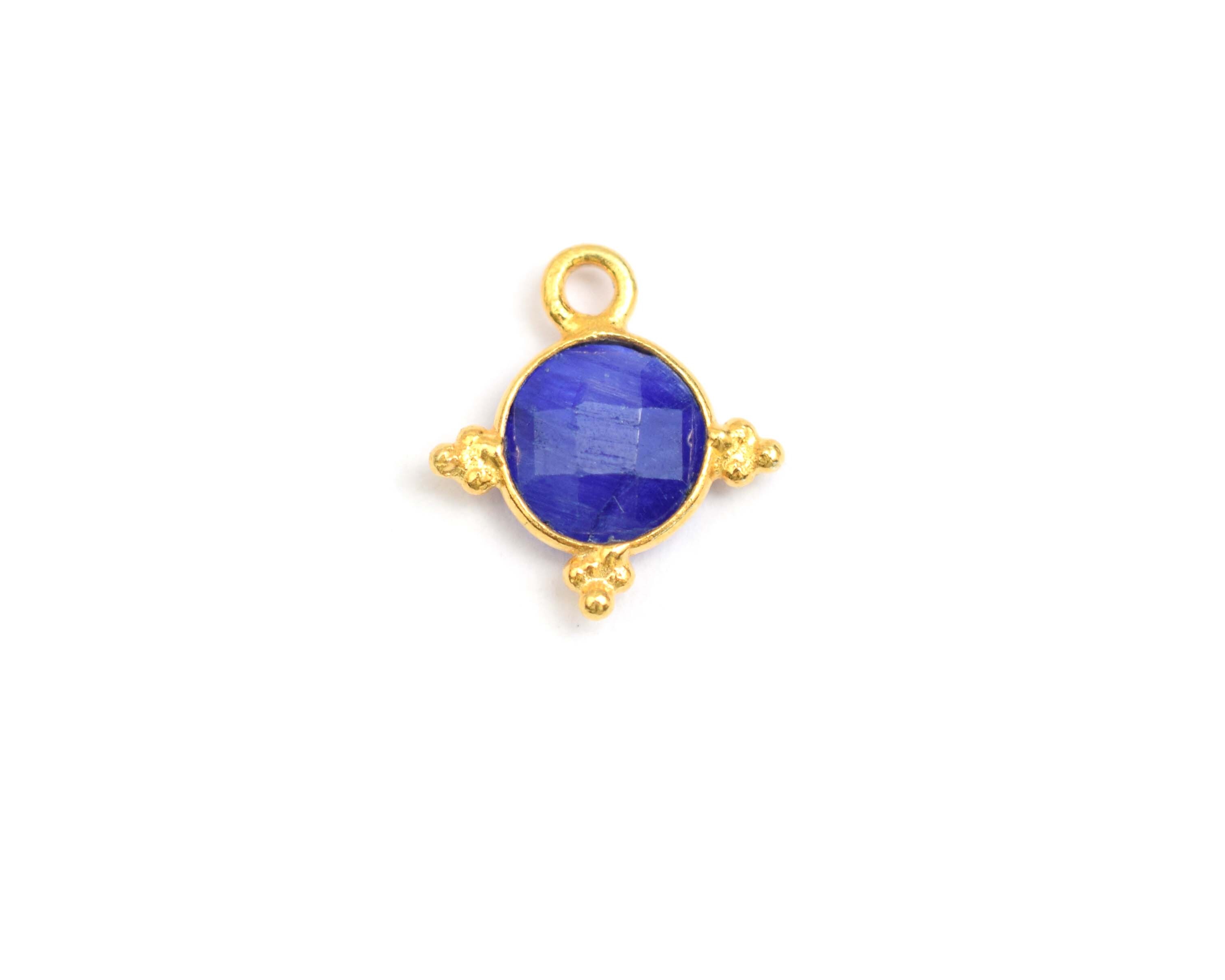 Natural Multi Gemstone Round Shape Bezel Connector