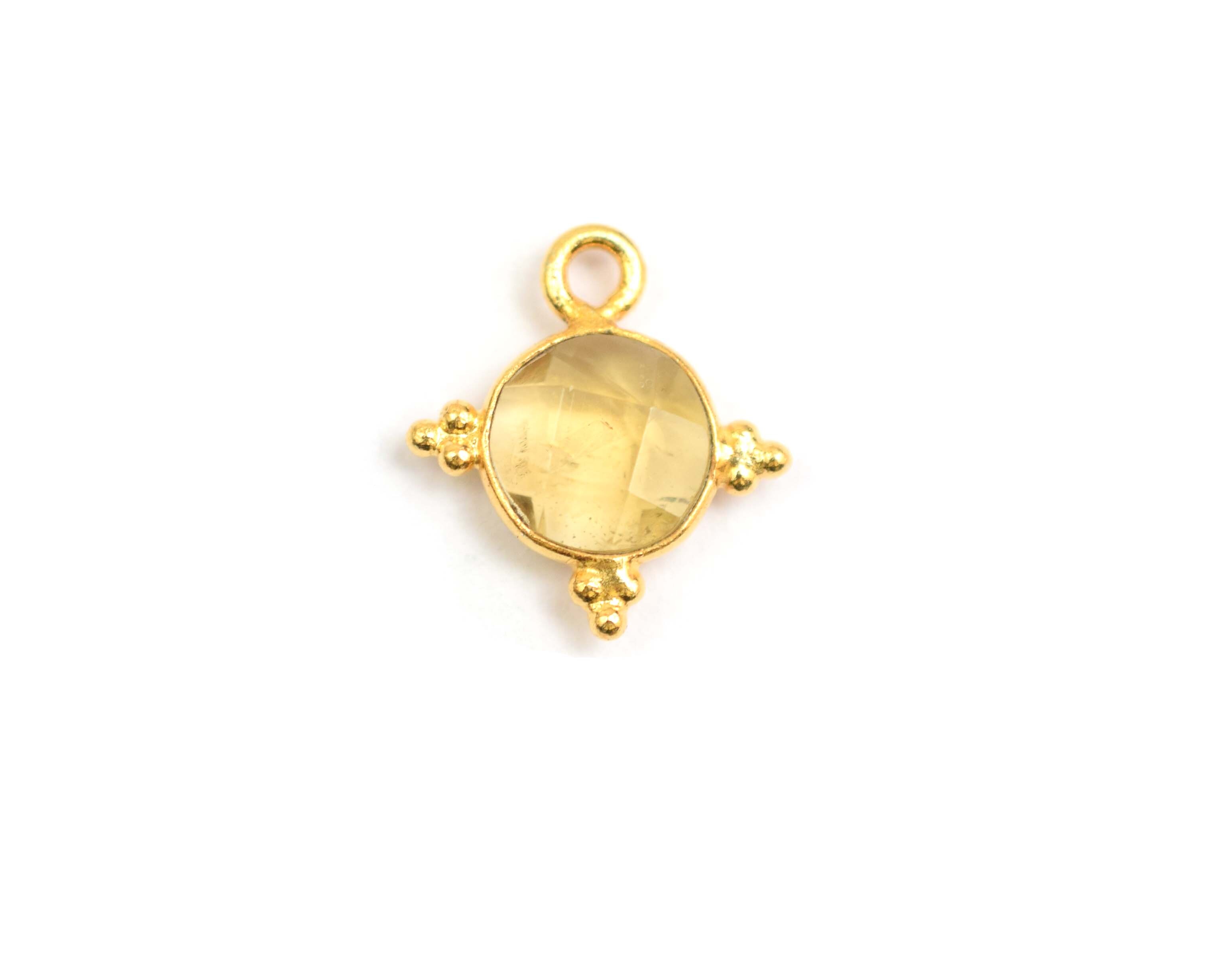 Natural Multi Gemstone Round Shape Bezel Connector