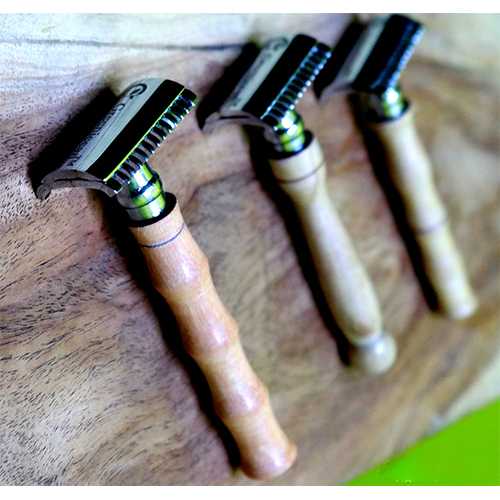 Premium Eco-friendly Bamboo Shaving Razor - 10 Cm Size, Stainless Steel Material, Zero Waste Reusable Packaging