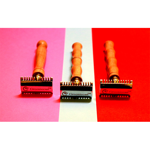 Premium Eco-friendly Bamboo Shaving Razor - 10 Cm Size, Stainless Steel Material, Zero Waste Reusable Packaging