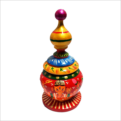 Marriage Ganesh Ji Sindoor Dani - Wood, Customized Size, Custom Color, Smooth Finish | Folk Art Design, Waterproof Painted, Ideal for Gifting and Home Decoration