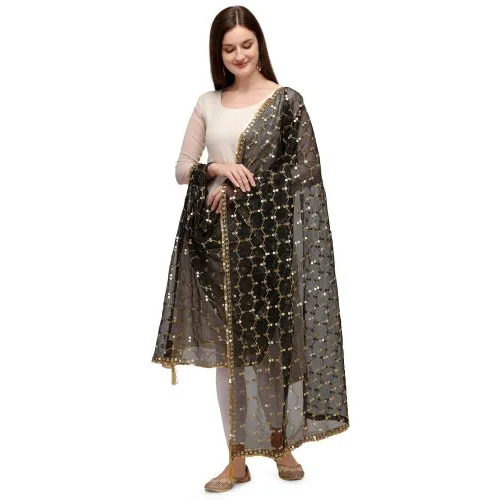 Washable Tissue Net Embroidery Dupatta