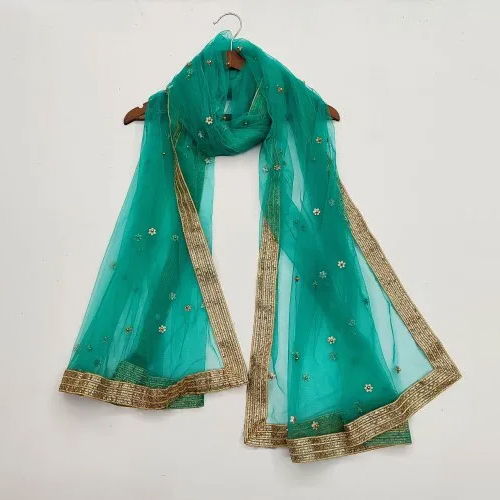 Net Gota Patti Dupatta - 2.25 Meter, Lightweight Soft Texture, Intricate Detailing, Tear Resistant, Exclusive Patterns