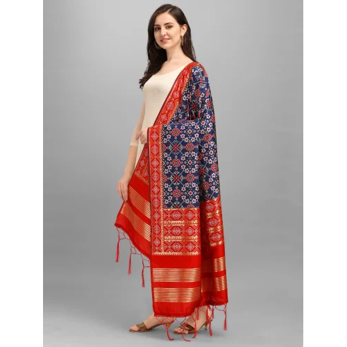 Ladies Patola Silk Dupatta - Silk Material Multicolor Design For Casual Occasions | Suitable For Summer Winter Rainy And Spring Seasons