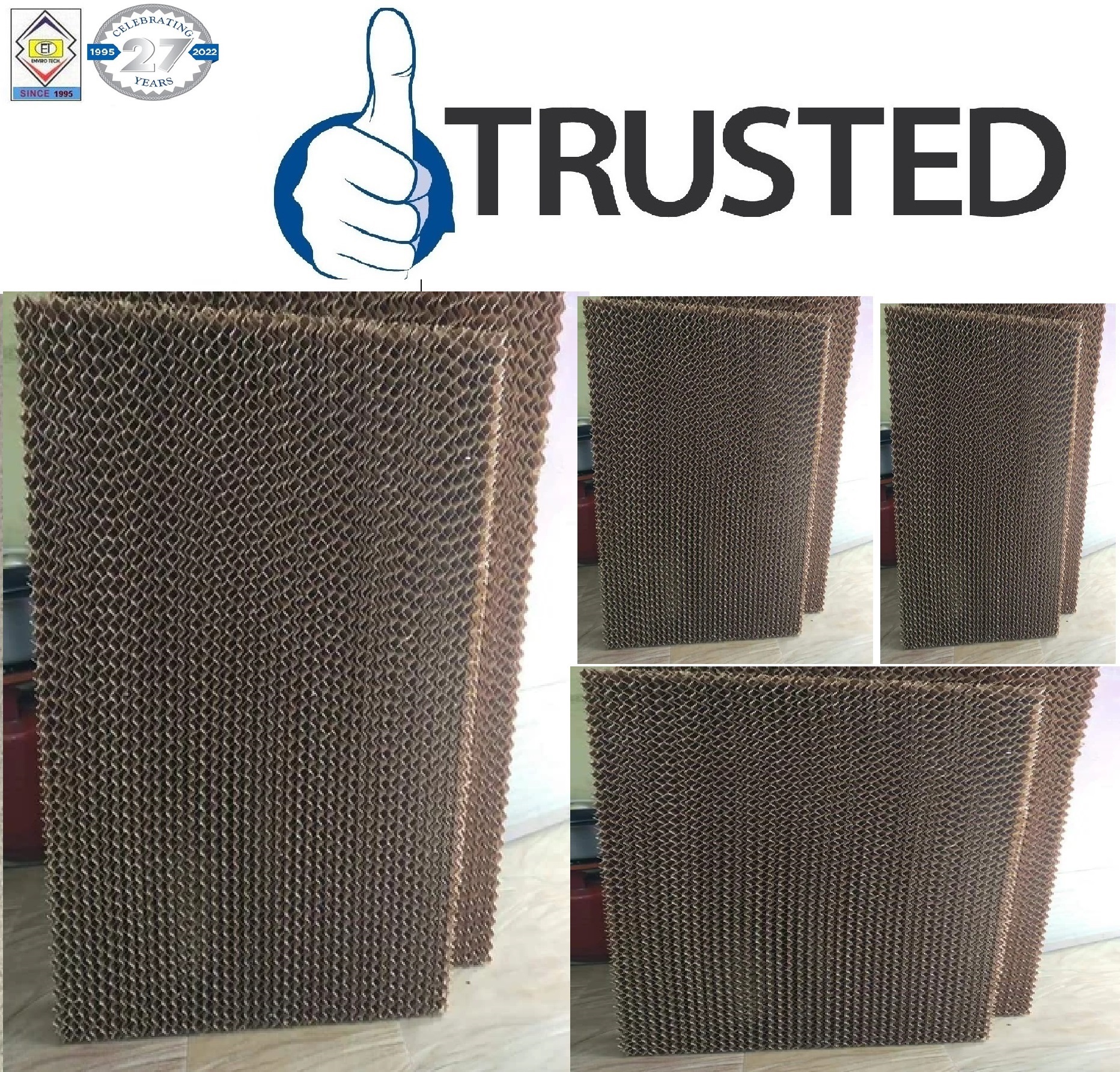 Cellulose Pad Dealers - Cooling Pads 600x600x50mm To 1800x600x300mm, Brown & Green-brown | Ideal For Industrial & Commercial Uses, Window Mount