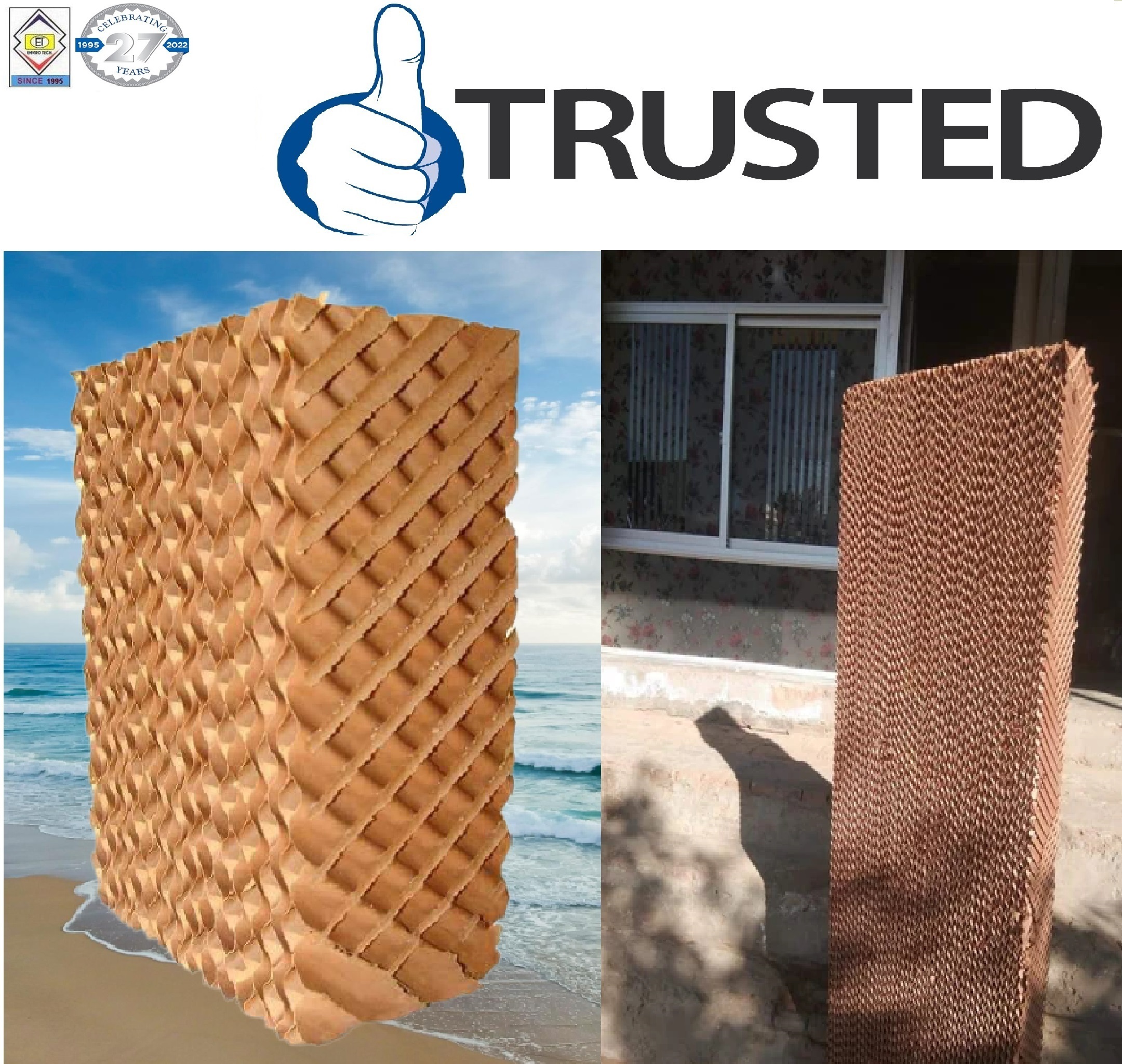 Cellulose Pad Dealers - Cooling Pads 600x600x50mm To 1800x600x300mm, Brown & Green-brown | Ideal For Industrial & Commercial Uses, Window Mount