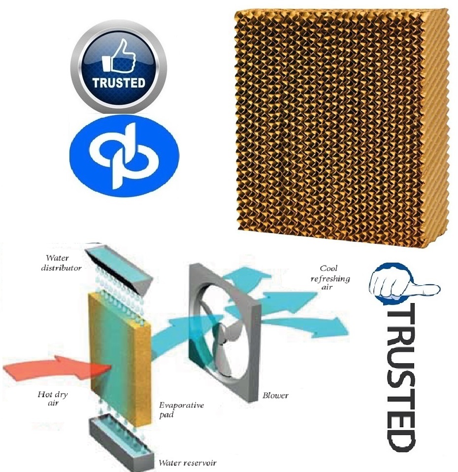 High Efficiency Cellulose Pad By India Application: Live Stocks Greenhouses Gas Turbine Pre Cooler For Air Cooled Condenser Spray Painting Booth Industrial Applications Commercial Applications