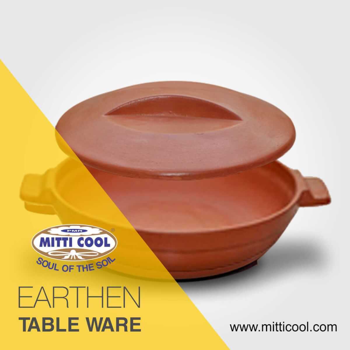 Clay Kadai - 1.5 Liters, Brown | Microwave Safe, Easy To Use, Easy To Clean, Natural Taste, Gas Stovetop Compatible Clay Pot For Healthy Cooking