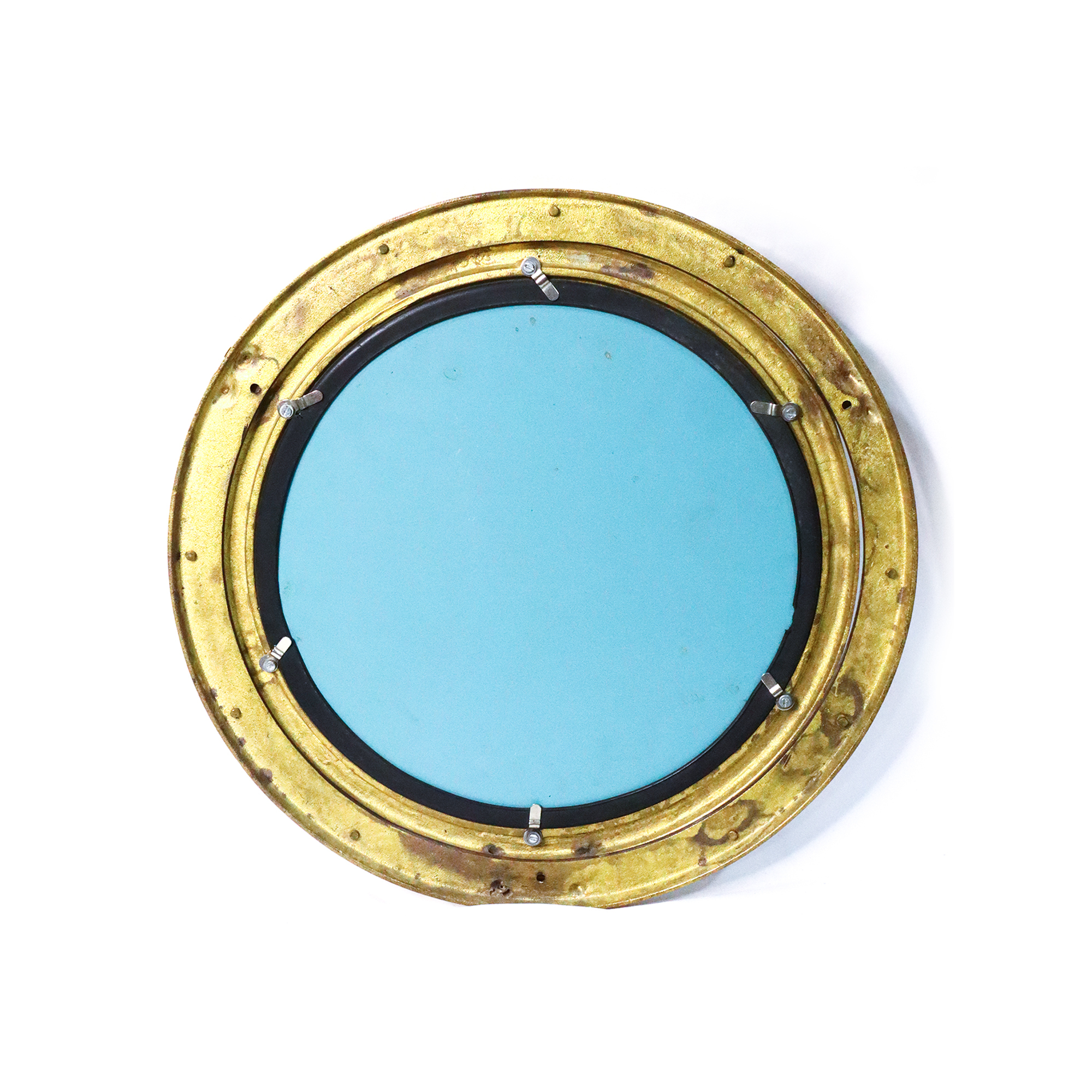 Brass Porthole Mirror - 15 Inch Diameter, Golden Shiny Finish | Premium Quality Nautical Decor With Working Hinged Feature