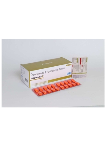 Aceclofenac Paracetamol Tablet - 100mg/325mg Dosage | Easy to Swallow, Fast Acting, Fever Reduction, Inflammation Control, Pain Relief, Blister Packs, Orange