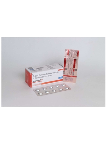 Rutoside Bromelain Trypsin Diclofenac Tablet - 100mg Rutoside, 90mg Bromelain, 48mg Trypsin, 50mg Diclofenac | Effective Formula, Fast Acting, Pain Relief, Inflammation Reduction, Blister Pack of 10