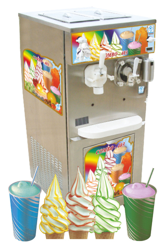 Silver Three Phase Ripple Softy Ice Cream Machine