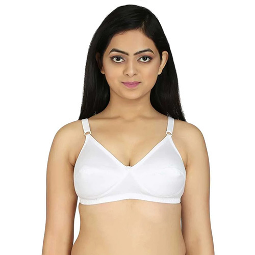 Ladies Cotton Non Padded Bra - Cotton Material, Sizes 32b To 40b, White Color | Comfort Fit, Adjustable Straps, Breathable Fabric