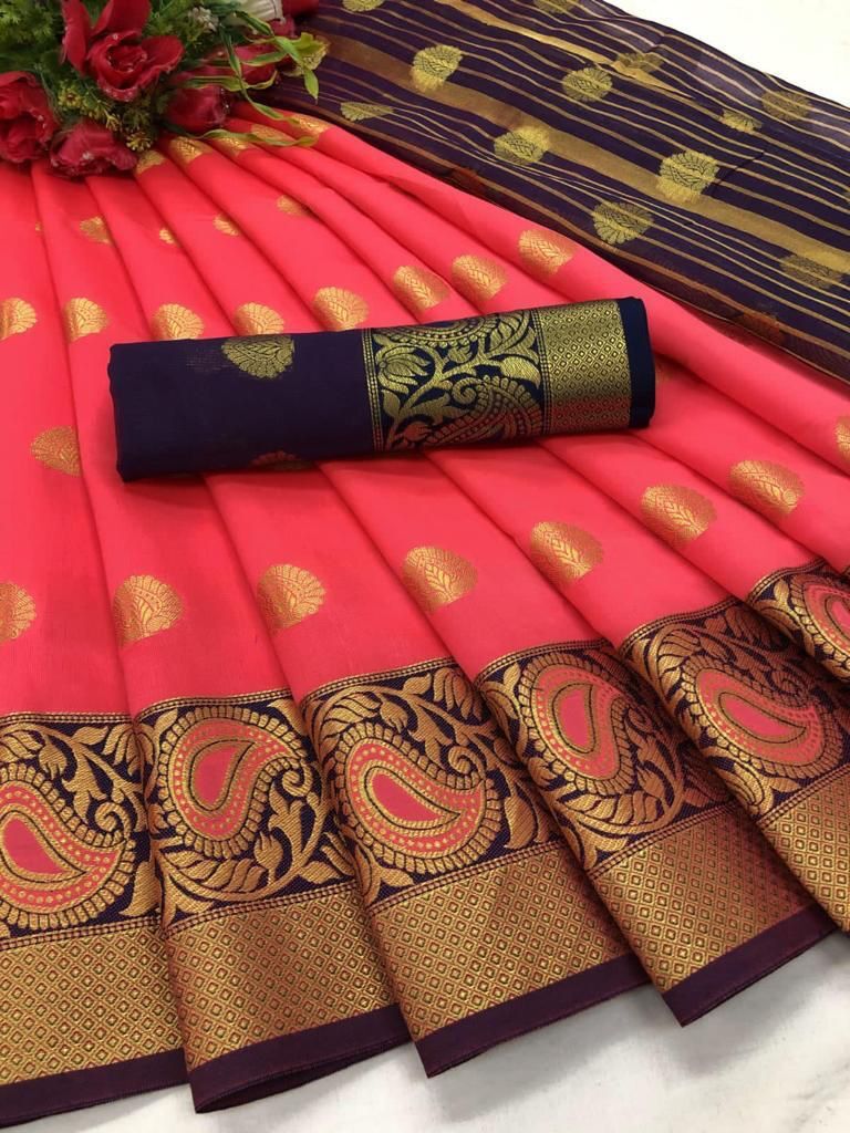 Lichi Mango Saree - Soft Lichi Silk With Zari Weaving Border | Breathable, Washable, All-season Design, Beautiful Butta Weaving