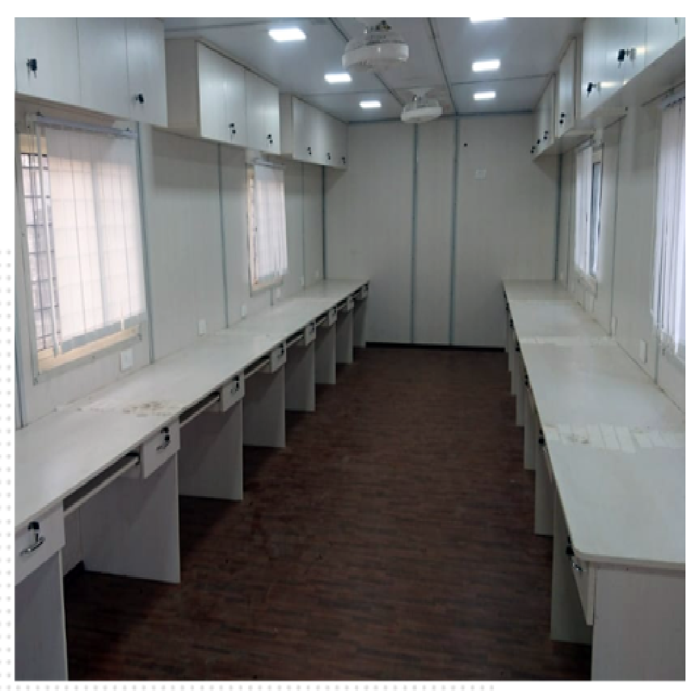 Portable Cabin Lease/rent/sale - Color: Off-white/grey/blue