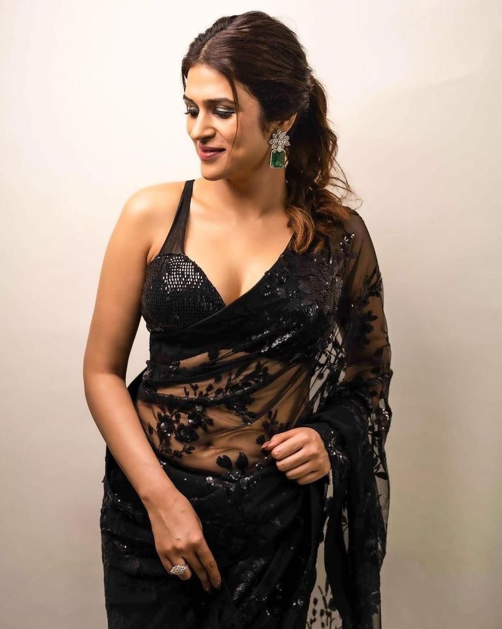 Net Black Designer Saree