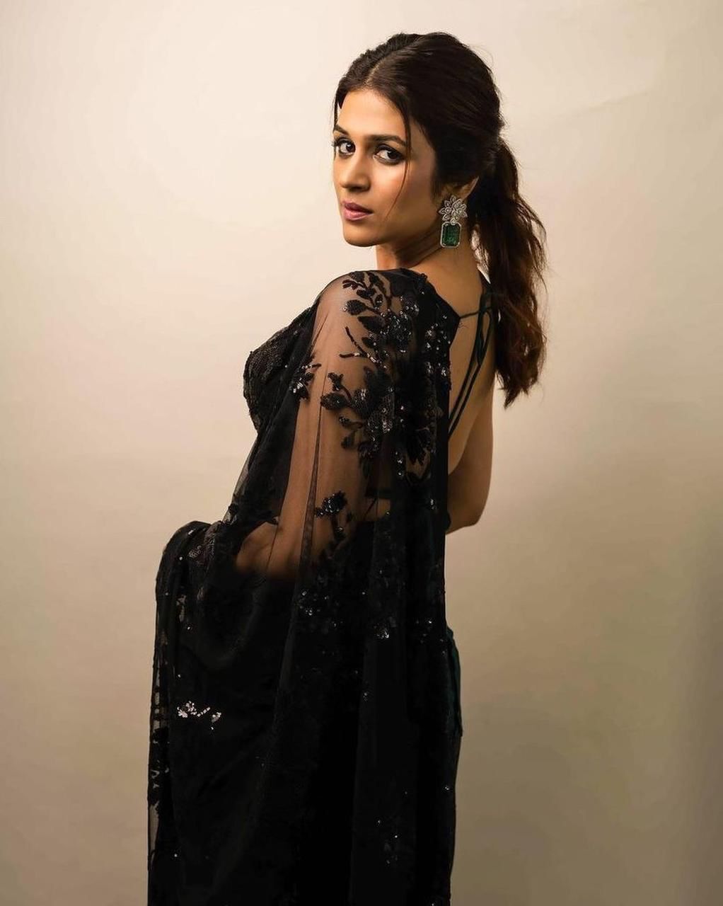 Net Black Designer Saree