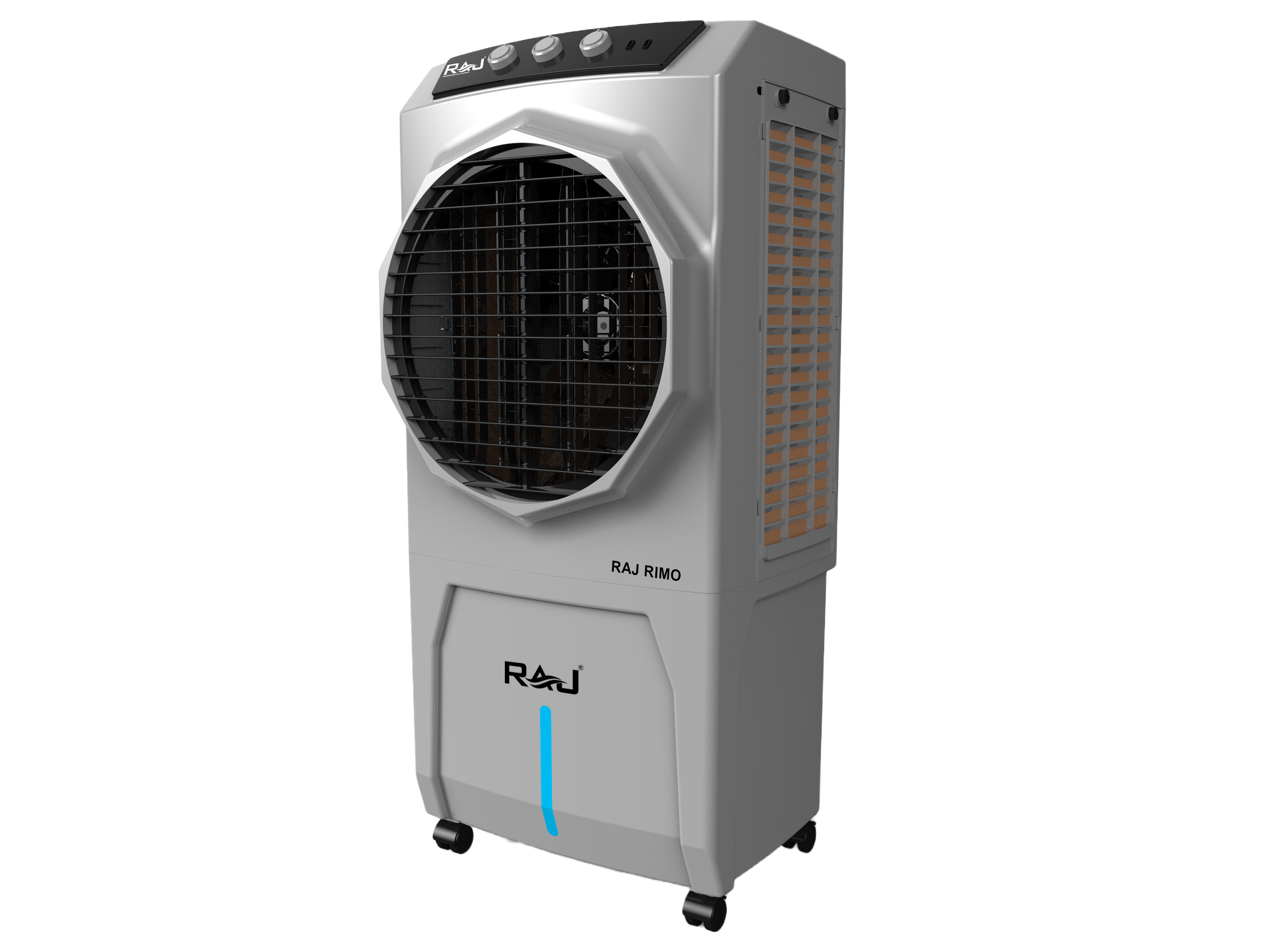 Commercial Air Cooler - Plastic, 50x40x100 Cm, Gray | 150w Power, 30l Water Tank, 3 Fan Speeds, Ideal For Residential & Commercial Cooling