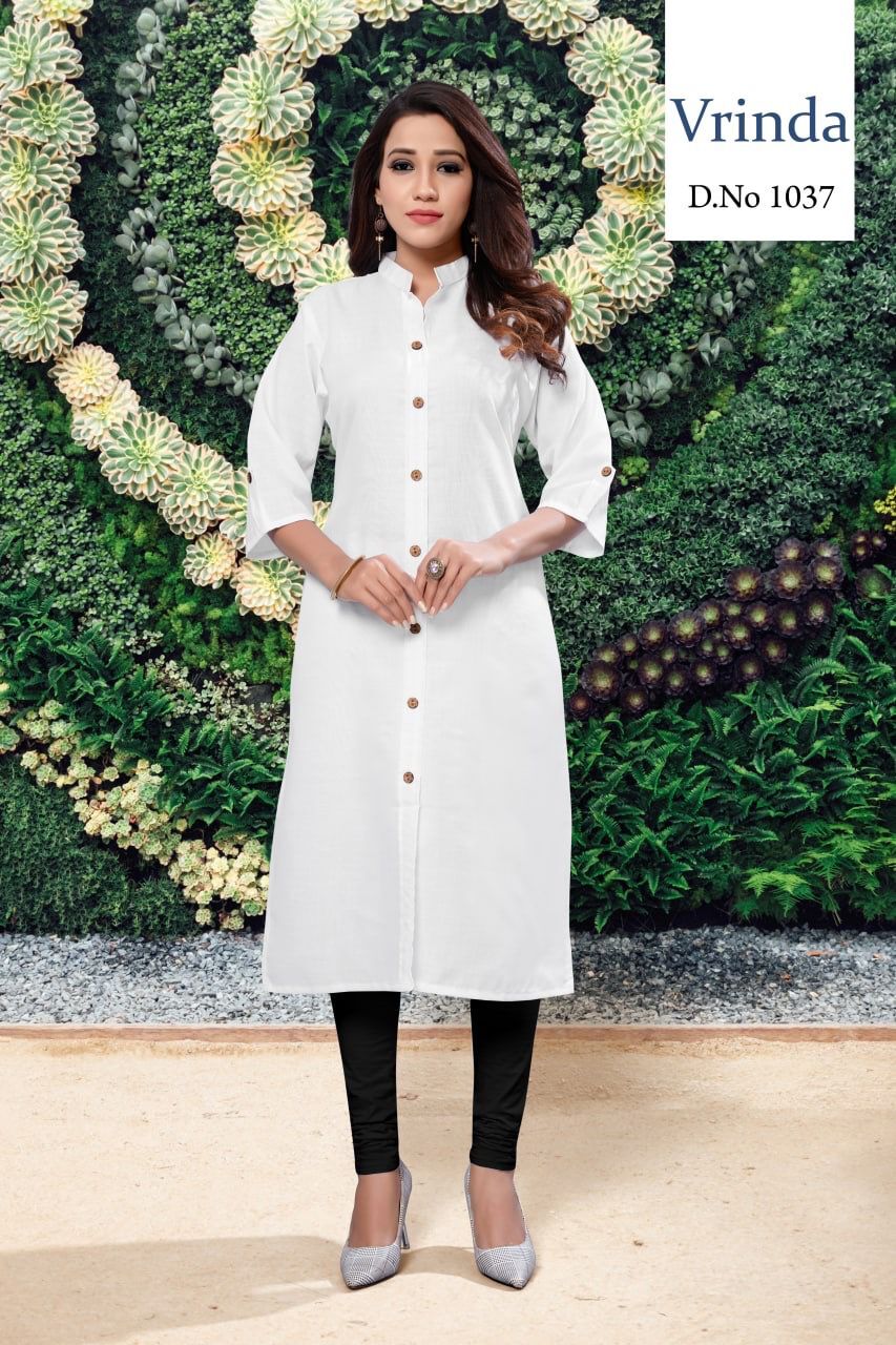 Plain Kurti - Rubi Cotton, Sizes S-xxxl, Length 42 Inches, Monsoon Special Colors, Wooden Button With Pocket, Washable Daily Wear For Ladies