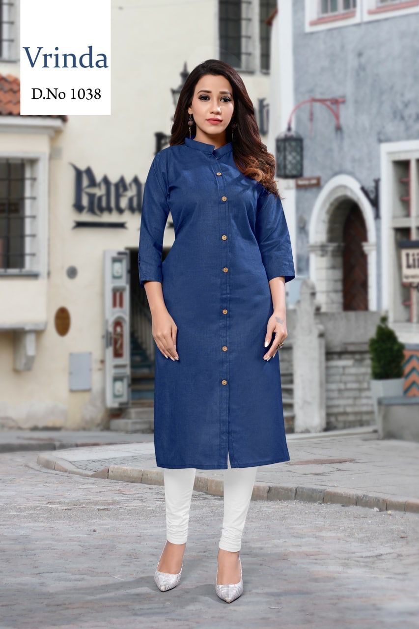 Plain Kurti - Rubi Cotton, Sizes S-xxxl, Length 42 Inches, Monsoon Special Colors, Wooden Button With Pocket, Washable Daily Wear For Ladies
