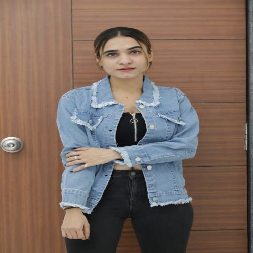 डार्क ब्लू लाइट ब्लू ब्लैक लेडीज़ जैकेट