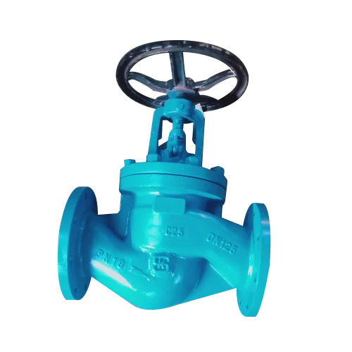 Industrial Globe Valves - Cast Iron, Various Sizes | High Pressure, Manual Operation, Blue Painted Finish for Industrial Water Applications