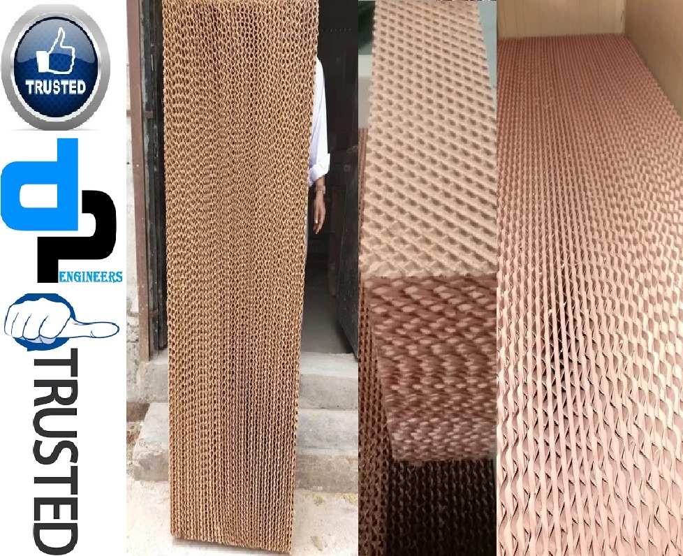 Cooling Pad In Dehradun - Cellulose Material, 600x600x50 To 1800x600x300 Mm Sizes, Brown | Ideal For Livestock, Greenhouses, And Industrial Applications