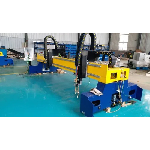 Gantry Type Plasma Cutting Machine - Metal, Green Color , Plc Control, Full Automatic Operation, Electric Drive, Computerized System, Warranty Included