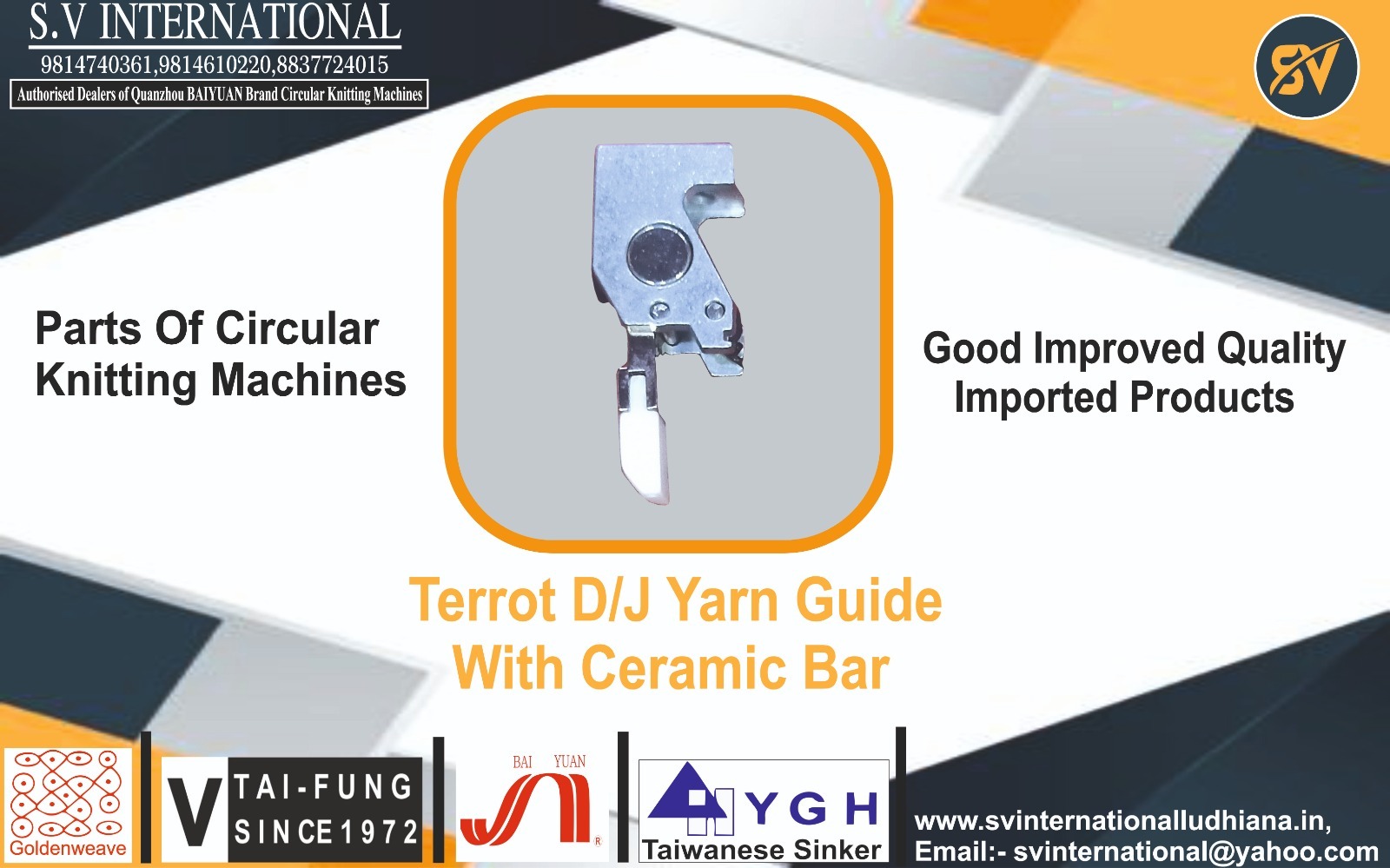 Terrot Double Jersey Yarn Guide With Ceramic Bar