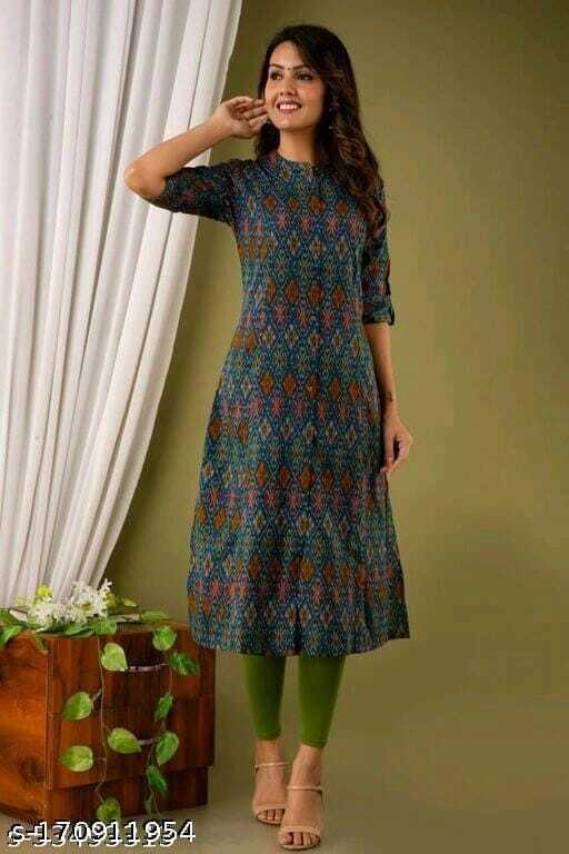 Printed Kurti - Chiffon, M - Xxl | 54" Length, 3-4th Sleeve Style, Washable, Versatile For Casual, Formal, Daily, Party, And Ethnic Wear