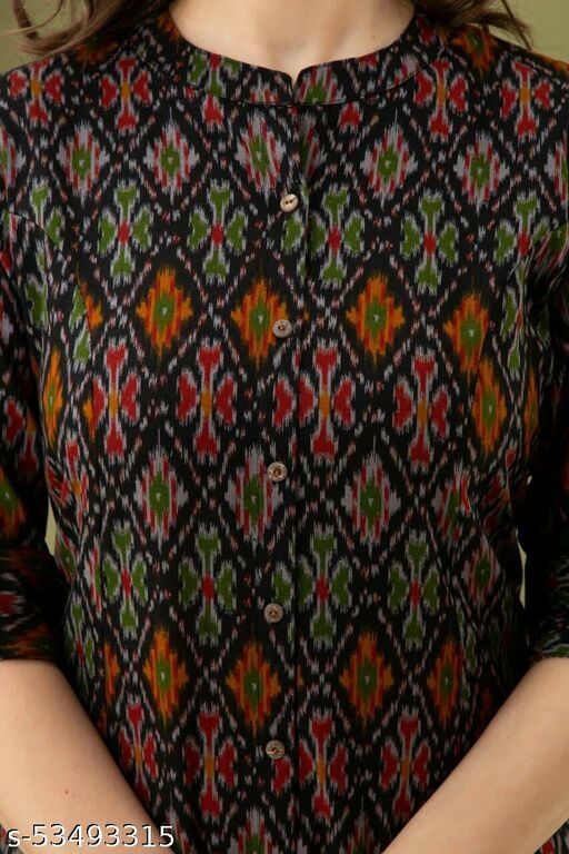 Printed Kurti - Chiffon, M - Xxl | 54" Length, 3-4th Sleeve Style, Washable, Versatile For Casual, Formal, Daily, Party, And Ethnic Wear