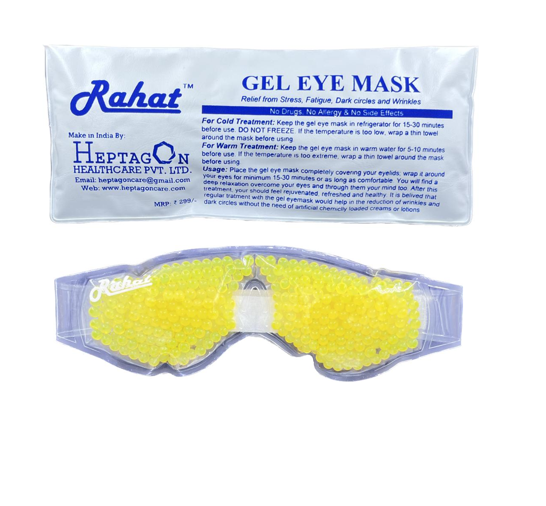 Cooling Gel Beads Eye Mask - Antifreeze Silica Gel 670x85 Mm Yellow | Waterproof Safe To Use Ideal For Men & Women Personal Care