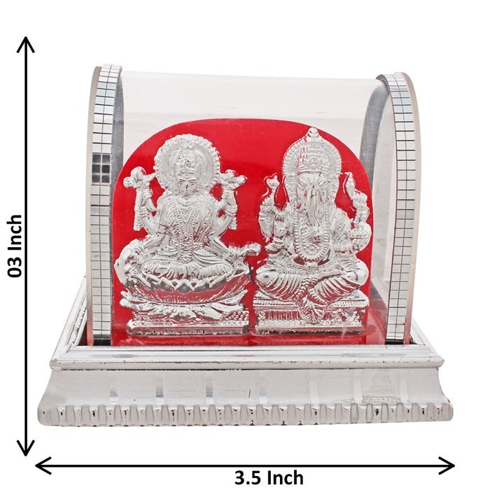 Car Dashboard Laxmi-ganesha Idol - Plastic Material, 30 Meter Length - Gold Plating, Indian Craftsmanship With Casting Techniques
