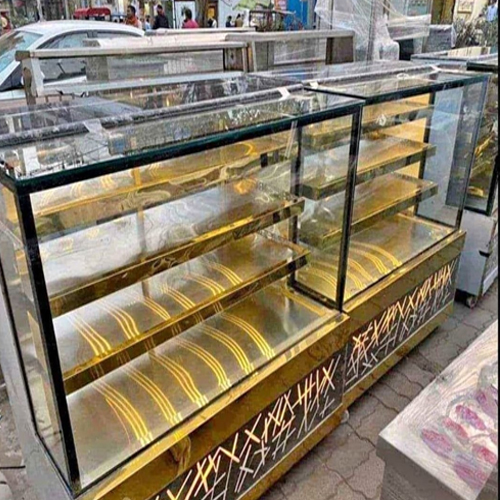 Metal Transparent Glass Bakery Display Counter