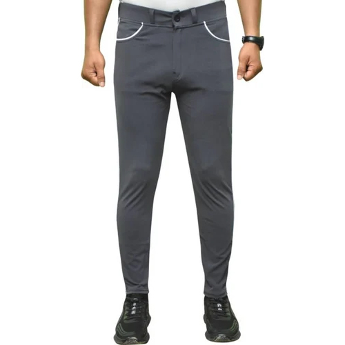 Men Polyester Grey Track Pant - Polyester Material, Adjustable Fit, Stylish Design | Washable, Skin-friendly, Neat Stitching, Suitable For All Seasons