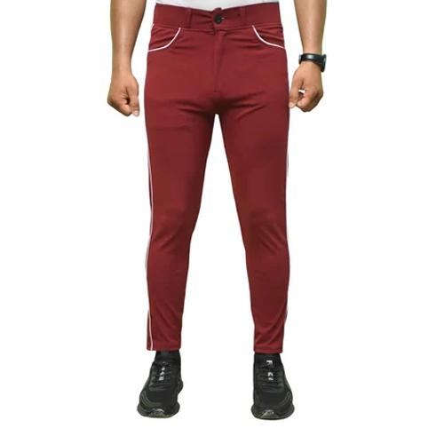 Washable Men Polyester Maroon Track Pant