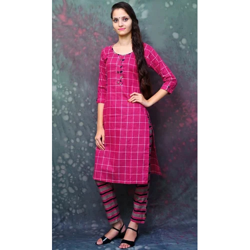 Ladies Pink Cotton Kurti - Cotton, Various Sizes, Pink | Washable, Ideal For Casual And Formal Occasions, Perfect For Every Season